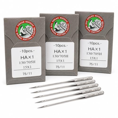30 Pack Sewing Machine Needles Size 75/11 130/705H HAx1 Embroidery Sewing Needles for Brother Sewing Machine (3 Pack of 10 Needles) - style: 30pcs- 75/11