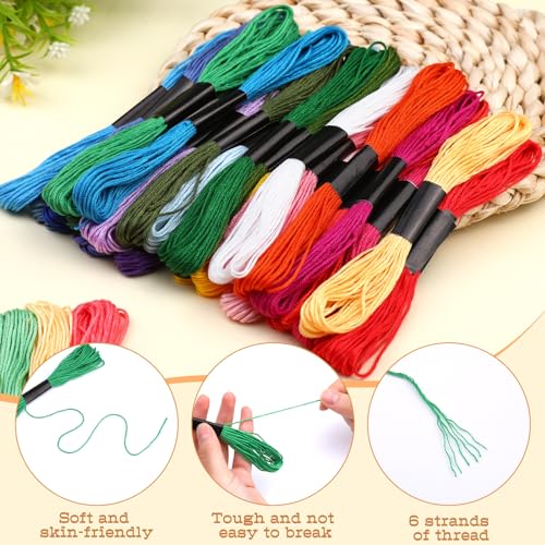 50 Skeins Embroidery Floss, Cross Stitch Threads Friendship Bracelet String - color: 50 Pcs, Rainbow
