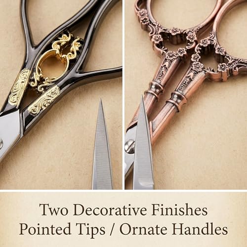 BIHRTC Vintage Plum Blossom Clouds Sewing Scissors for Embroidery, Sewing