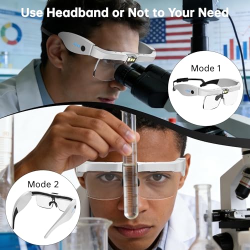 Magnifying Glass with Light, Magnifying Glasses for Close Work - color: White
