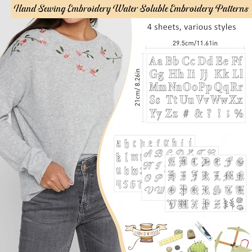 Letter Alphabet Embroidery Patterns, Water Soluble Stick and Stitch Paper - style: Letter976