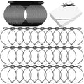 Berlune 120 Pcs Elastic Bows Pre Tied Stretch Loops Wrap, Black - color: Black