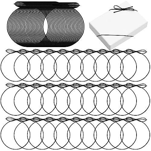 Berlune 120 Pcs Elastic Bows Pre Tied Stretch Loops Wrap, Black - color: Black