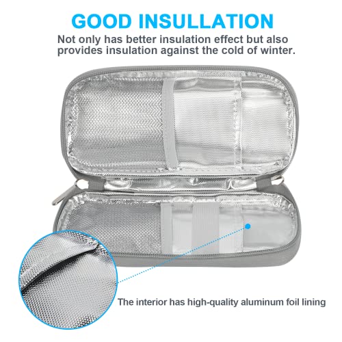 YOUSHARES Insulin Cooler Travel Case - Portable Refrigerated Medicine Case for Insulin Pen, Medication and Diabetic Supplies with 2 TSA Approved Ice Pack - color: Quicksand