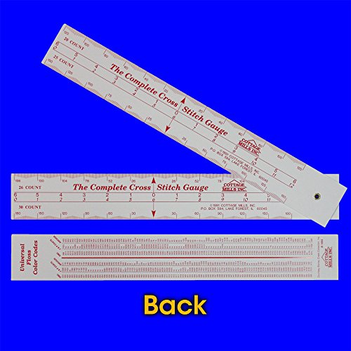 Complete Cross Stitch Gauge – Scales for 12 Fabric Counts + Floss # Chart