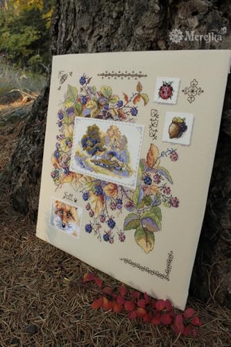 Merejka Counted Cross Stitch kit Autumn Sampler 30x32cm