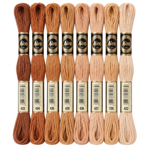 FASHEWELRY 70 Yards Handmade Polyester Embroidery Floss Crewel Cross Stitch Threads 0.5mm 6-Ply Embroidery Thread Bulk for Beginners Adult DIY Sewing Knitting Supplies (Coconut Brown) - color: Coconut Brown, size: 0.5mm