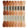 FASHEWELRY 70 Yards Handmade Polyester Embroidery Floss Crewel Cross Stitch Threads 0.5mm 6-Ply Embroidery Thread Bulk for Beginners Adult DIY Sewing Knitting Supplies (Coconut Brown) - color: Coconut Brown, size: 0.5mm