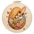 Embroidery Kit for Beginners & Adults Starter Kit, Cross Stitch Kits,DIY Hand Embroidery Needlepoint Set with Hoop, Pre-Printed Fabric, Threads and Instructions (Easter Egg) - color: Easter egg