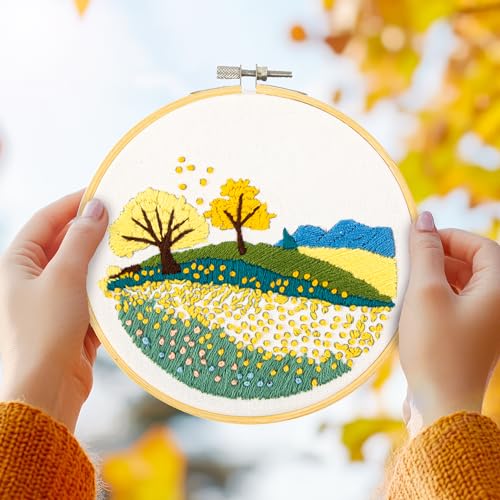 DIAMOND DOTZ Autumn Fields Embroidery Craft Kit for Adults, Beginners - color: Autumn Fields