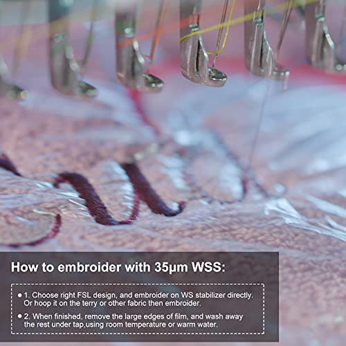 Outus 100 Sheets 8 x 8 Inch Water Soluble Stabilizer for Embroidery - size: 8 x 8 Inch/ 20 x 20 cm