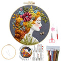 3 Packs Embroidery Kit for Adults, Embroidery for Beginners (Girl-1) - color: Girl-1