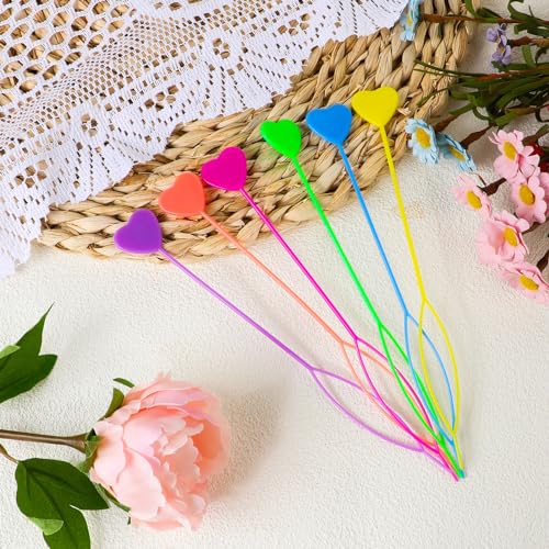 COMNICO 12pcs Quick Beader for Hair Braids Loading Beads Braid Stringer Ponytail Maker Plastic Hair Tail Beading Tools Kit for Kids Girls (Colorful)