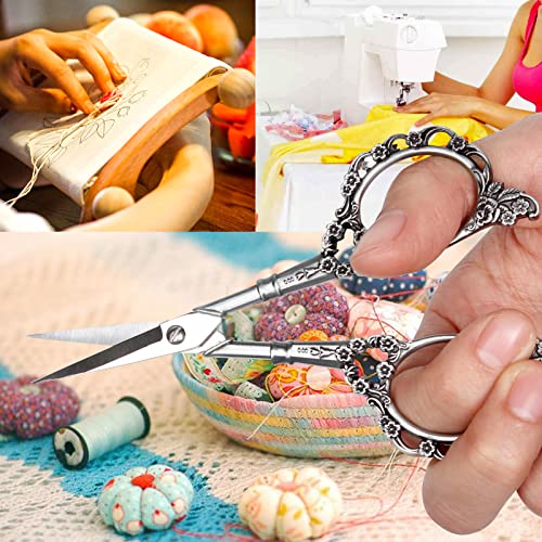BIHRTC 4.5inch Sewing Embroidery Scissors Craft Shear - style: Vintage Antique Pewter