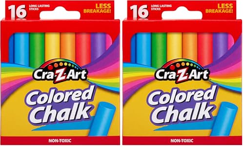 Cra-Z-Art Colored Chalk, 16 Count | Assorted | Pack of 2 - size: 16 Count (Pack of 2)