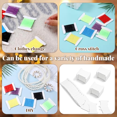 200 Pieces Floss Bobbins Paper Embroidery Thread Bobbins