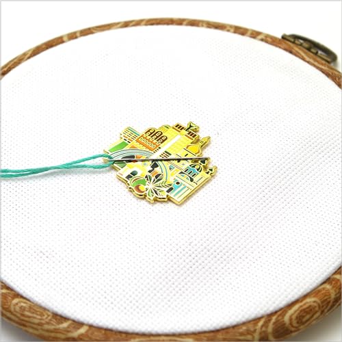 Awesome Pattern Studio Needle Minder Set – Kyiv Magnetic Needle Minder + 2 Needle Threaders + Crane Scissors. Enamel Pin for Cross Stitch, Embroidery and Craft - size: Kyiv Set #2