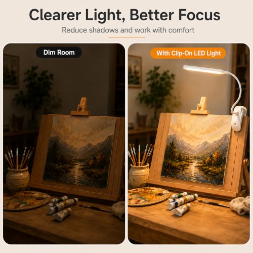 Rechargeable Easel Light for Painting, 45cm LED Lamp Bar