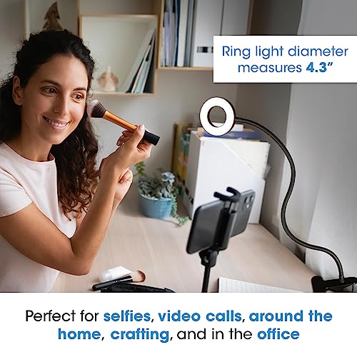 OttLite Capture Clip-On LED Ring Light, Black - color: Black Clip-On Light
