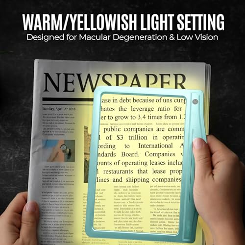 MagniPros 5X Rechargeable LED Page Magnifier with 3 Color Light Modes-Blue - color: Blue