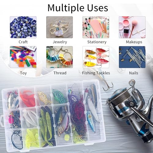 Bead Organizer Storage 2 Pack 36 Grid Jewelry Tackle Craft Box Adjustable - color: 2 Pack