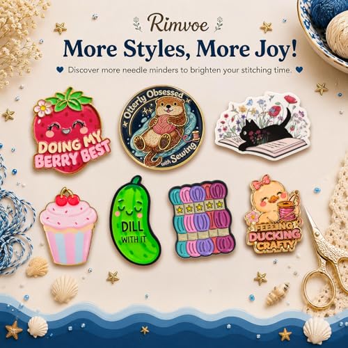 Funny Otter Needle Minder Magnet, Magnetic Sewing Accessory with "Otterly Obsessed with Sewing" Design, Cute Holder for Embroidery, Needlepoint & Cross Stitch Projects