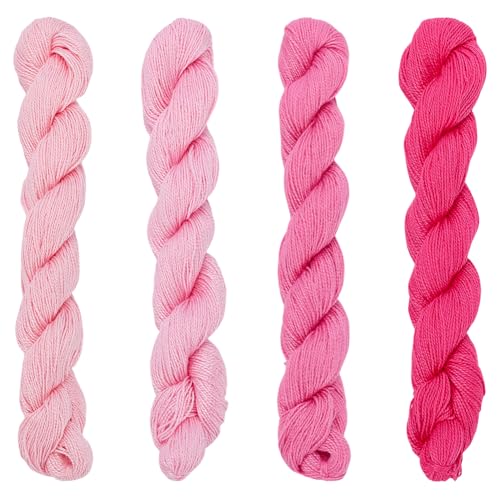 FREEBLOSS 4 Pcs Sashiko Thread Sashiko Skein 4 * 100 M Pure Cotton Embroidery Thread Japanese Sewing Threads Quilting & Embroidery Sewing Kit Supplies 4 Pink Theme Colors - color: Dark Pink