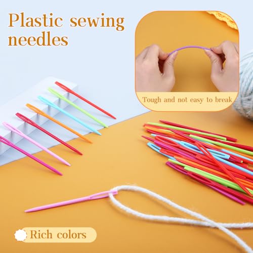 50 Pcs Plastic Yarn Needles Large Eye Plastic Needles for Yarn 2.75 Inch