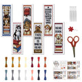 FREEBLOSS 6 Set Cross Stitch Bookmark Kits 11CT 8"x2.4" Books - style: Dog&Books