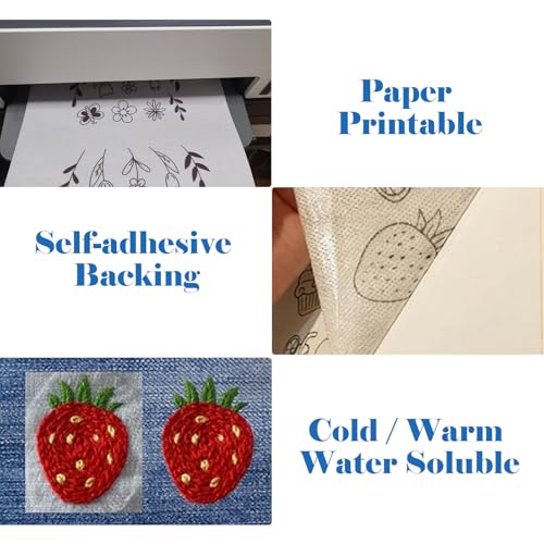 AYSOW 24PCS Water Soluble Stabilizer for Embroidery, 8.5''*11''