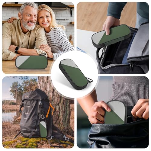 Gelozid Insulin Cooler Travel Case with 2 Reusable Ice Packs, Green & Gray - color: Dark green with Gray, size: Cooler Case