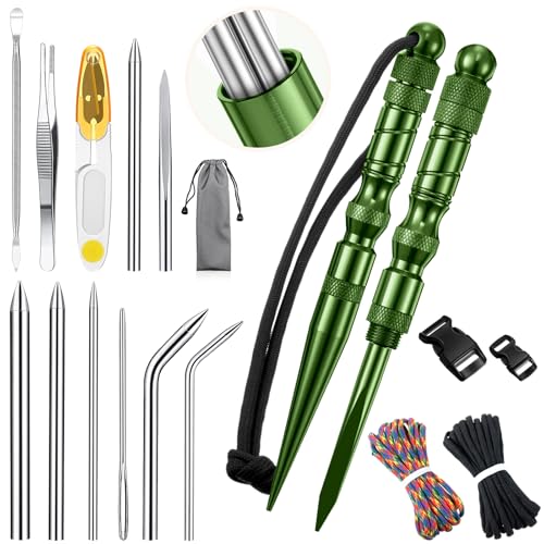 Shimeyao 12 Pcs 2026 Update Paracord FID Knotter Tools Set, Army Green - color: Army Green