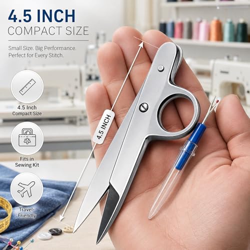 Thread Nippers & Seam Ripper Set – Sharp Sewing Scissors and Stitch Remover Tool for Fabric, Embroidery, Quilting & Needlepoint – Essential Sewing Accessories Kit - Thread Snips