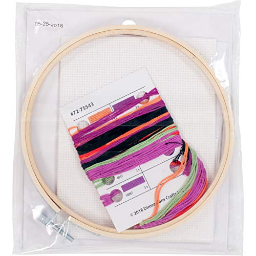 Dimensions 72-75543 Arts and Crafts Mr. and Mrs. Counted Cross Stitch Kit for Beginners, 14 Count White Aida, 6''D - color: Mrs
