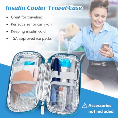 YOUSHARES Insulin Cooler Travel Case - Portable Refrigerated Medicine Case for Insulin Pen, Medication and Diabetic Supplies with 2 TSA Approved Ice Pack - color: Camellia Grey