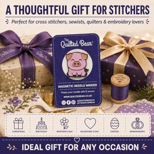 The Quilted Bear Magnetic Needle Minder, Small, Pig - color: Pig