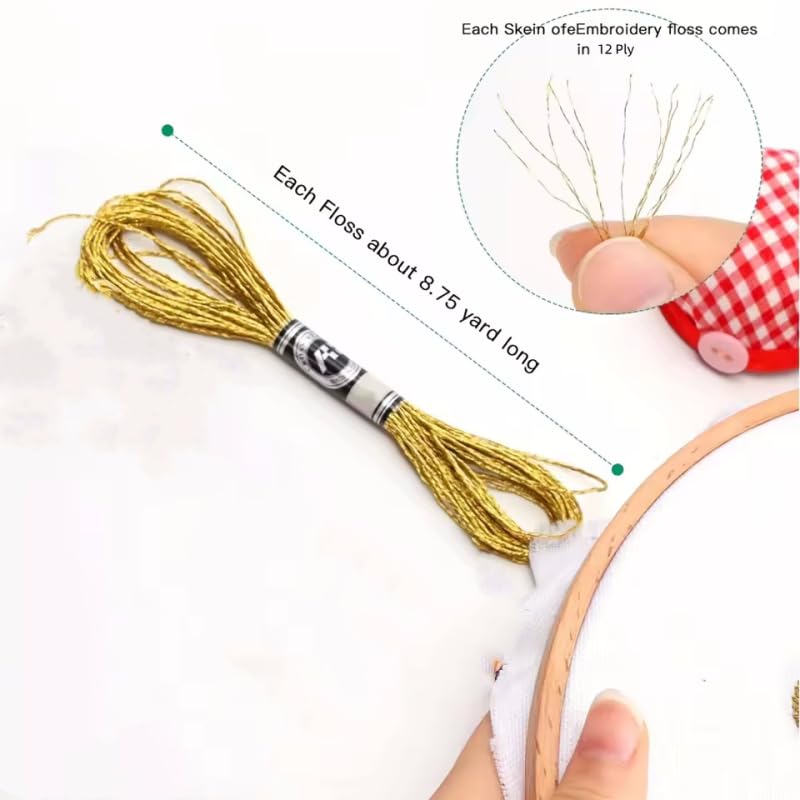 22 Skeins Metallic Embroidery Thread,Multi-Color Embroidery Floss for DIY