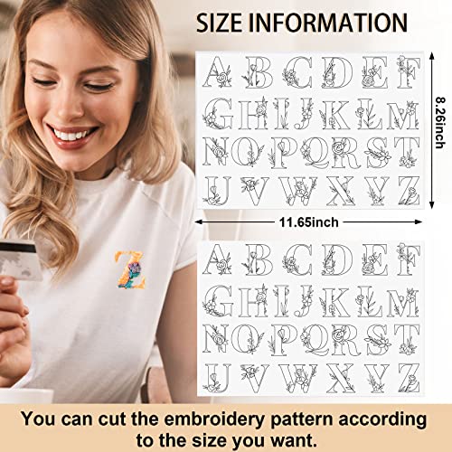Lewtemi 50 Pcs Letters Water Soluble Hand Sewing Stabilizers - color: Letters