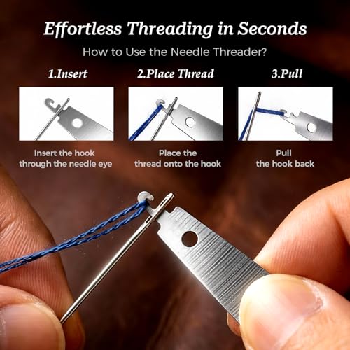 LIBLAIN Mini Sewing Kit with Big Eye Steel Needles for Adults and Beginners - size: 5 Pack