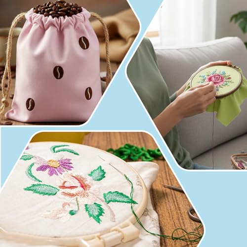 Linen Fabric, 8 Pcs Solid Color Needlework Embroidery Fabric Squares 10x10inch Embroidery Cloth Cross Stitch Fabrics for Garment Craft, Needle-Embroidery, DIY Decoration, Cross Stitch