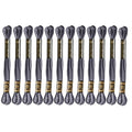 12 Skeins Embroidery Floss, Colorful Embroidery Floss 6 Strands Polyester Variegated Gradient Cross Stitch Thread for Sewing DIY Crafts, Gradient Black - color: Gradient Black