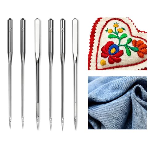 40 PCS Universal Regular Sewing Machine Needles, Size 75/11 90/14 Sewing Machine Needles for Light Fabric Embroidery Jeans - style: Size 11/14 40pcs
