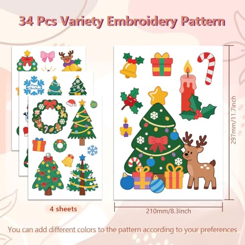 peacoblue Christmas Tree Stick and Stitch Embroidery Patterns - color: Christmas Tree