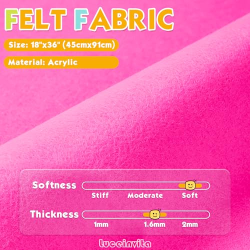 Fuchsia 18" X 36" Felt Fabric Sheet - 1.6mm Thickness - color: Fuchsia, size: 18" x 36"
