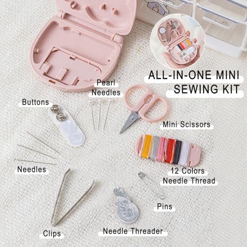 8 Pack Mini Sewing Kits, Compact Travel Emergency Sewing Set with Threads, Scissors, Needles, Portable Repair Supplies for Beginners, Hotels, Travel, Charity