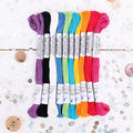 ThreadArt Embroidery Floss Kit in Rainbow Bright Colors - Six Strand Set - color: RAINBOW BRIGHT COLORS