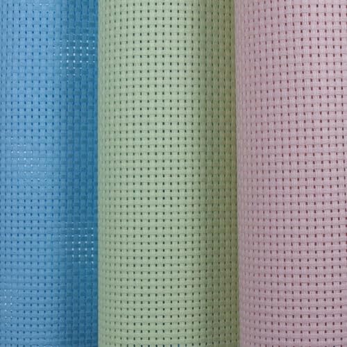 KCS 3 pc of 15" x 18"(38cmx45cm) Counted Cross Stitch Cotton Aida Cloth Needlework Rolled Fabric Box,11CT,Light Blue+Pink+Light Green - color: Light Blue+pink+light Green, size: 11CT