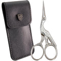 3 Swords Germany - Embroidery Scissors, Stork Scissors Shears for Art Work, Daily Use in Household, Sewing, crocheting, Art Work, Craft, needle work with black Synthetic Leather case