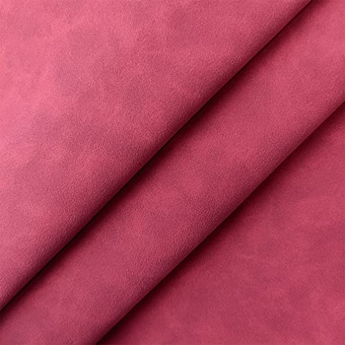 Dark Red Soft Faux Suede Fabric 30x135cm Synthetic Faux Leather Frosted Leatherette for DIY Sewing Crafts - color: Dark Red