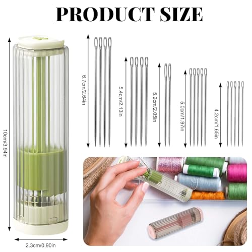 2-Piece Magnetic Needle Case with Pop-Up Design | Quick Sewing Kit for Hand Sewing, Knitting, and Embroidery | Portable Organizer with Threaders and Seam Ripper